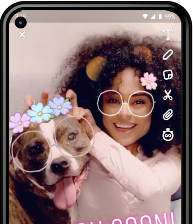 Snapchat running on an Android phone